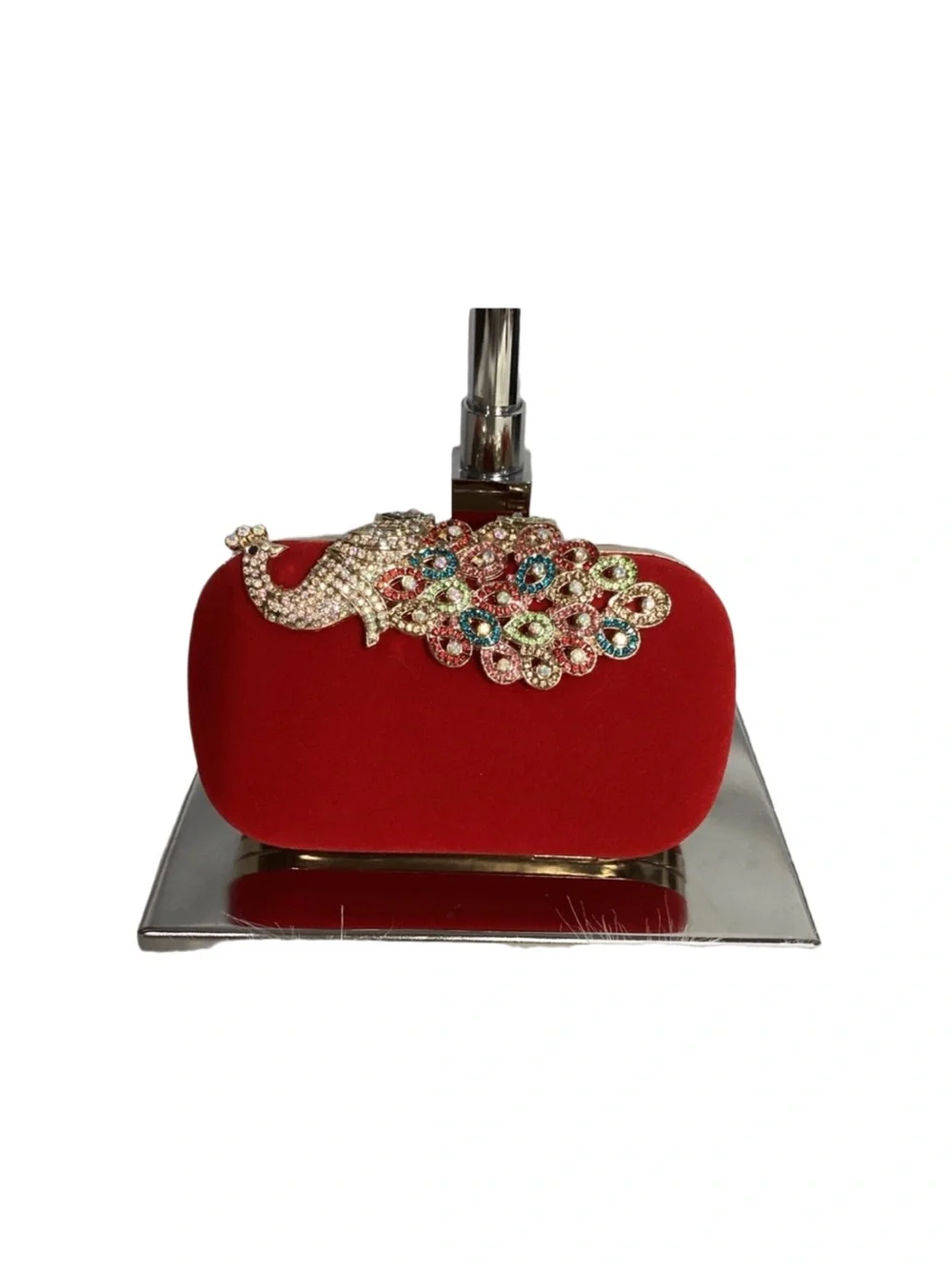 Gorgeous “Jeweled” Rhinestone Peacock Clutch Shoulder Bag NWOT